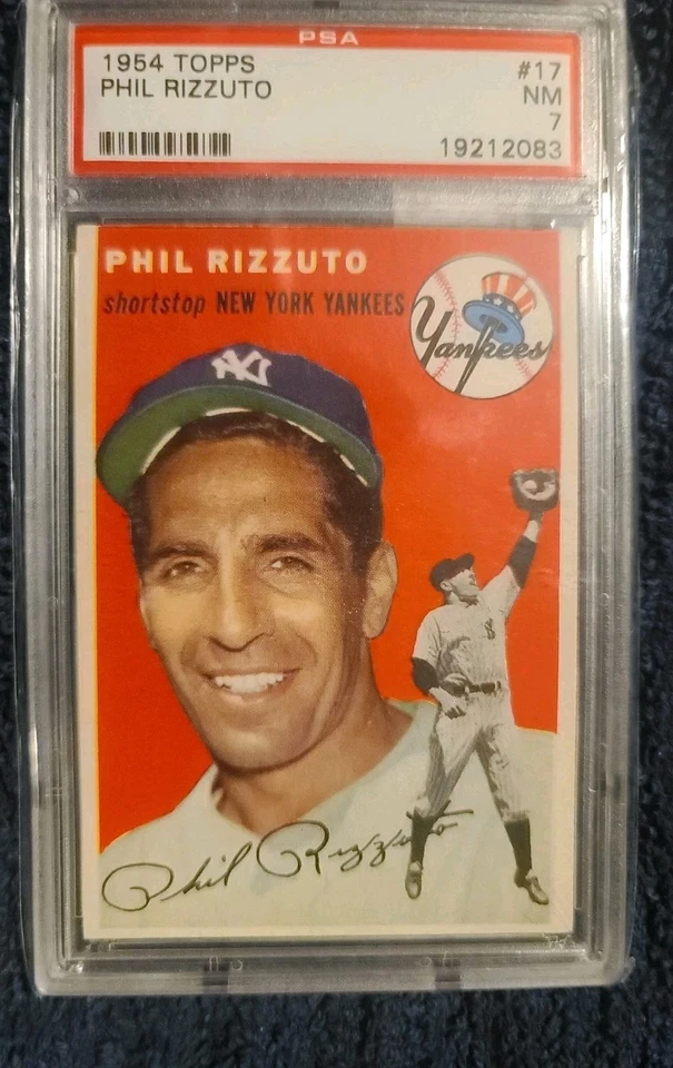 DE COLECCIÓN 1954 TOPPS #17 PHIL RIZZUTO YANKEES "SCOOTER" PSA 7 GRADO HOF ALLSTAR Foto 1 de 1