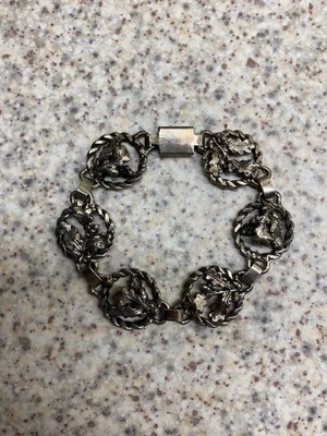 Antik * altes Armband * versilbert * Vintage * Rose * sehr alt - Bild 1 von 4