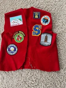 Boy Scouts of America; Red Patch vest; Self Made with patches - Picture 1 of 4