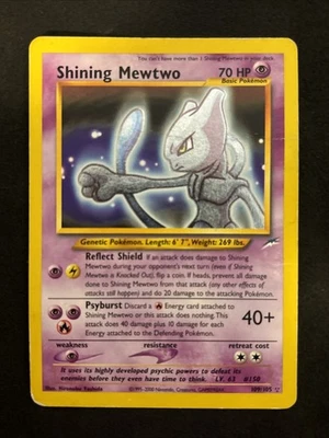 Shining Mewtwo Holo Played Secret cartão raro 109/105 Neo Destiny - Imagem 1 de 4