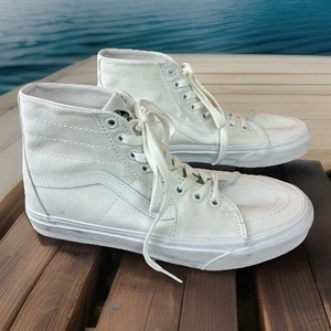 Vans Unisex SK8 Hi White Casual Shoes Sneakers Size Mens 7 Women’s 8.5 - Picture 1 of 6