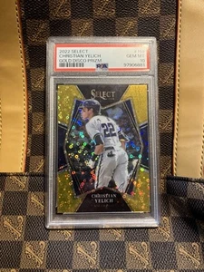 PSA 10 2022 Panini Select Premier Christian Yelich #159 Gold No Huddle Prizm /10 - Picture 1 of 2