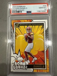 2024 Donruss Football Bomb Squad Rookie #29 Jayden Daniels RC PSA 10 GEM MINT - Picture 1 of 2