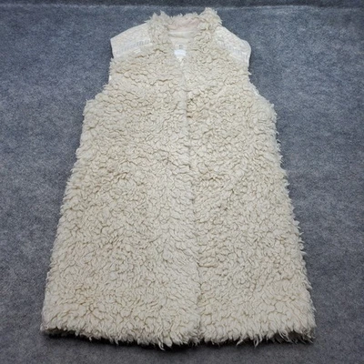 Chaleco Anthropologie Hei Hei Para Mujer Talla Grande Crema Largo Sherpa Peludo Foto 1 de 4