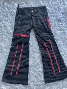 Pantalones acampanados vintage Tripp NYC a rayas talla 5 años 90 punk negocios gótico - Imagen 1 de 15