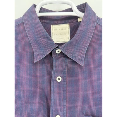Camisa Billy Reid Corte Estándar a Cuadros Abotonada XXL Azul Rojo Manga Larga Algodón Foto 1 de 4