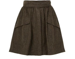 MAX MARA Bernini Mini Brown Wool Skirt New & Authentic - Picture 1 of 2