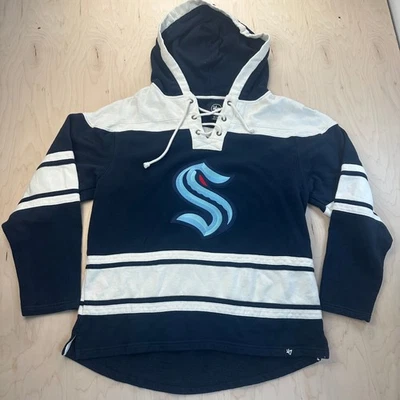 Sudadera con capucha pulóver con cordones de hockey marca Seattle Kraken NHL 47 para hombre talla M/M mediana Foto 1 de 4