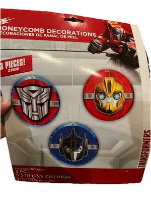 Transformers Honeycomb Hanging Decoration (3 Pieces) 5.5 IN. Backdrop Party  Kid - Image 1 of 4