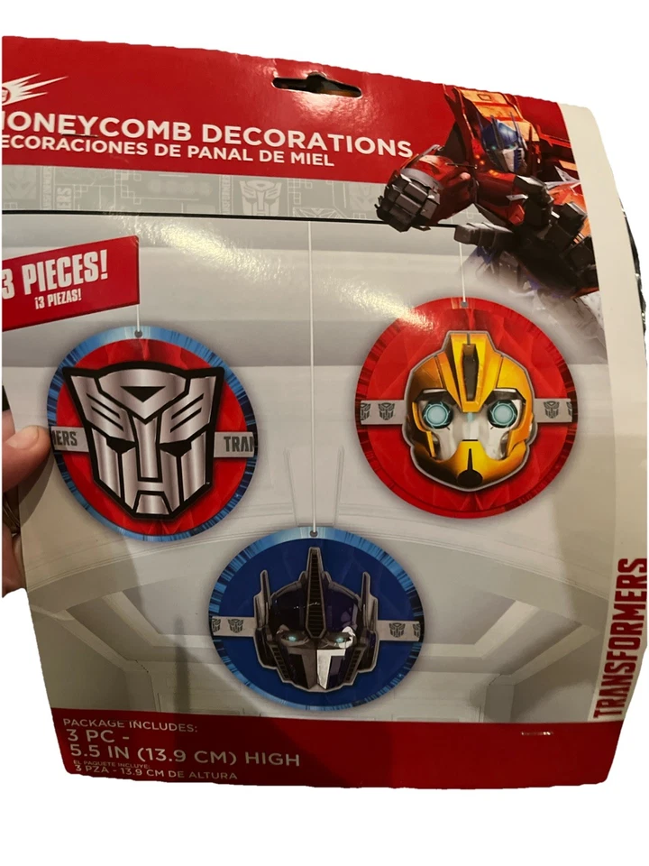 Transformers Honeycomb Hanging Decoration (3 Pieces) 5.5 IN. Backdrop Party  Kid - Image 1 of 4