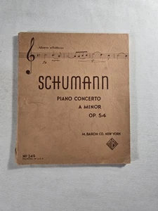 Schumann Piano Concerto A Minor Op 54 M Baron Co No 249 Songbook Antique Music - Picture 1 of 22