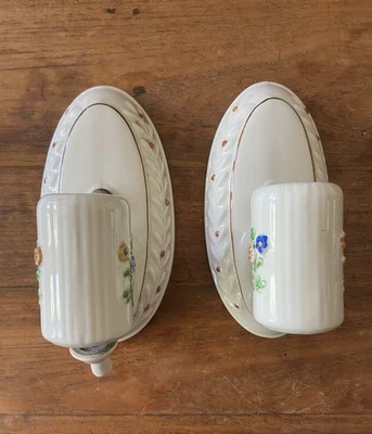 2 apliques de pared de porcelana de 1930 Foto 1 de 4