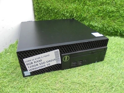 Dell Optiplex 3050 SFF i3-6100 3.7Ghz 8GB RAM 120GB SSD WINDOWS 10 PC TOWER FAST - Image 1 of 2