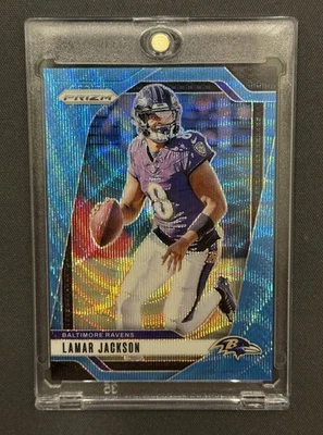 Panini Prizm LAMAR JACKSON #19 2024 Blue Wave Prizm/230 Foto 1 de 2