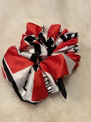 LV Red/Black/White 100% Silk Hair Accessories Scrunchie ~ NEW - Image 1 of 4