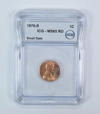 1970-S Lincoln Memorial Cent Small Date MS65 RD ICG *6652 - Image 1 of 4
