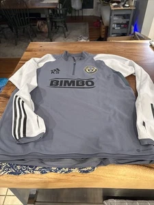 MENS MLS TEAM ISSUED Philadelphia Union KS 1/4 ZIP JACKET TOP GRAY LARGE L - Picture 1 of 9