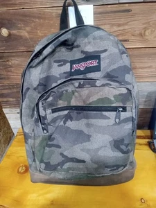 Zaino Jansport mimetico mimetico pelle scamosciata fondo grunge anni 90 street wear. - Foto 1 di 6