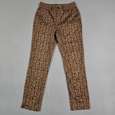 Pantalones Lauren Ralph Lauren Mujer 4 Marrón Geométrico Tobillo Recto Mezcla Algodón Foto 1 de 4