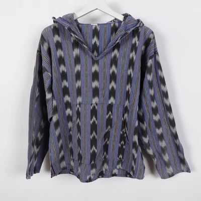 Única Sudadera con Capucha Batik Baha Algodón Púrpura Multicolor Pullover Manga Larga Grande Foto 1 de 4