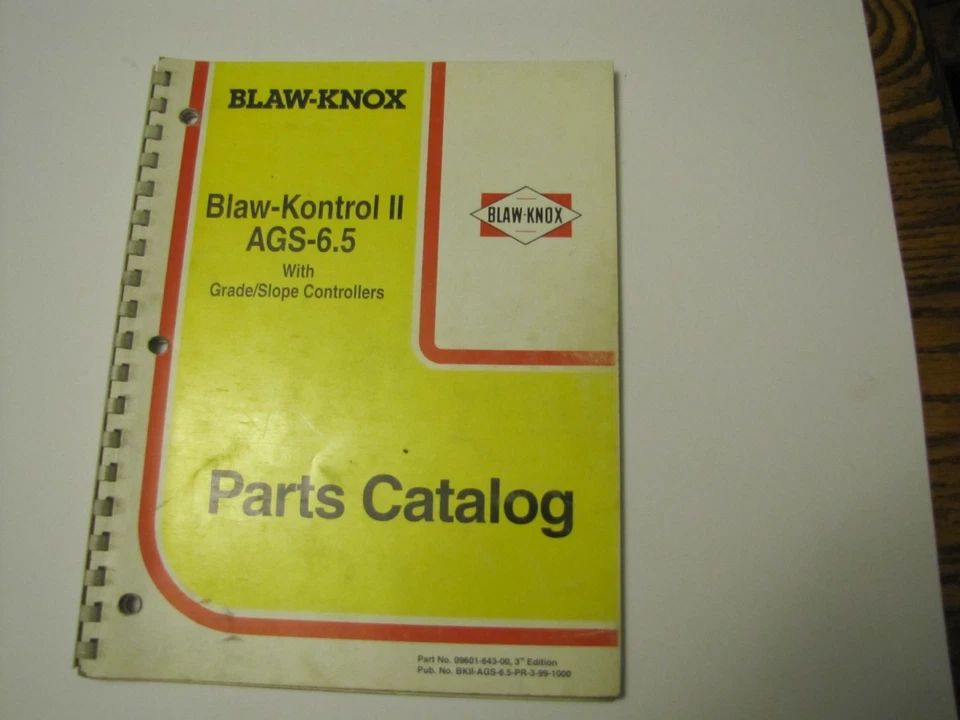 Catálogo de piezas de controladores de grado/pendiente Blaw-Knox KONTROL II AGS-6.5 Foto 1 de 1