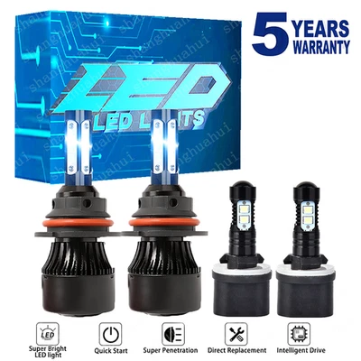 For Pontiac Grand Am 1999 2000-2005 4-Sides LED Headlights + Fog Light Bulbs Kit Foto 1 de 4