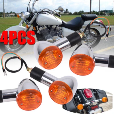 4X Luces de señal de giro para Honda Shadow VT VT1100 VT750 VT600 VF750 Magna Yamaha Foto 1 de 4