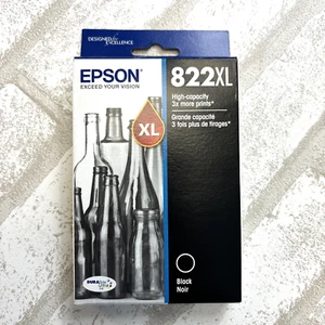 Epson 822XL Printer Ink Black Noir Exp. 2026 C13TO5X123 NEW in box - Picture 1 of 10