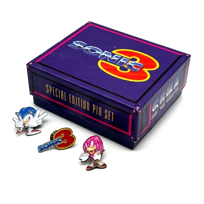 Sega Sonic The Hedgehog Sonic 3 Edición Especial Pin Set Con Caja Foto 1 de 4