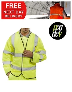 ROPA DE TRABAJO UNISEX HIVIS SAT/AMARILLO MANGA LARGA JERKIN TALLAS M-4XL HGPKJENG - Imagen 1 de 1