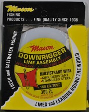 300ft Mason 150lb Stainless Steel MultiStrand Downrigger Line Assembly, Made Usa