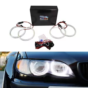 Xenon White Headlight SMD LED Angel Eyes Halo Rings For BMW E39 E46 3 5 Series - Picture 1 of 9