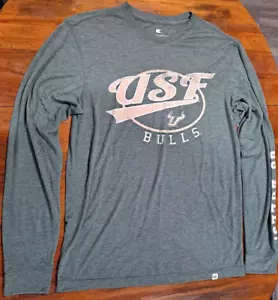 USF BULLS University of South Florida Men's Medium M Green Long Sleeve Shirt NWT - Picture 1 of 10