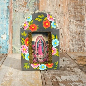 Folk Art Tin Mexican Nicho Lady Of Guadalupe Medium - Cocina - Picture 1 of 4