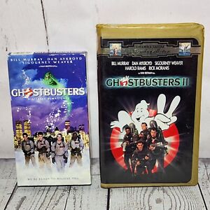 READ Ghostbusters I & II VHS Lot of 2 Movie Tapes Bundle Clam Shell