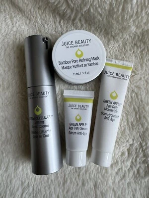 4 X Juice Beauty Cuidado de la piel de manzana verde - Mascarilla, crema hidratante, suero, crema lifting Foto 1 de 2