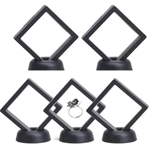 5PC 3D Floating Case Box Coin Display Frame Stand Holder For Jewelry Specimens - Picture 1 of 8