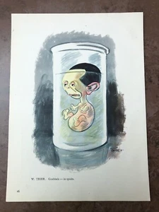 original 1944 ww2 double sided print ! w.trier - goebbels in spirits - Picture 1 of 2