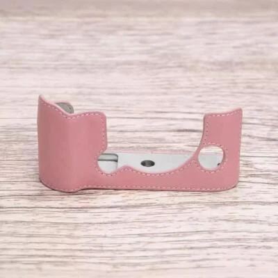 Medio estuche de cuero genuino real hecho a mano para cámara cubierta para Fujifilm X-T50 xt50 Foto 1 de 4