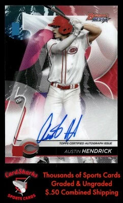 2020  Bowman's Best #B20-AH Austin Hendrick Auto Cincinnati Reds - Image 1 of 2