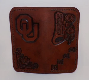 INDIVIDUELLES EINZIGARTIGES OU SOONERS LEDER LANGE GELDBÖRSE SCHONER OKLAHOMA UNIVERSITÄT - Bild 1 von 8