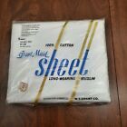 Vintage Grant Maid Double Bed Flat Sheet White 100% Cotton Muslin 81 X 99