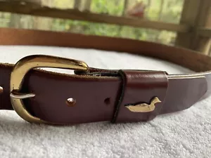 Royden Ledergürtel Herren 40 Messing Stockente Figur Ochsenblut Made in USA LESEN - Bild 1 von 15