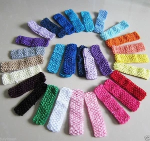 1.5Crochet Cloth Headbands for Baby Girls Toddlers Adults Flower Bow Clips 20PCS - Picture 1 of 5