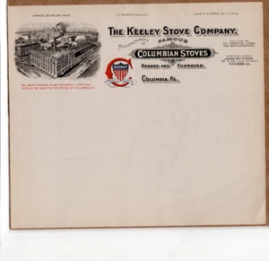 1900 Carta intestata vuota The Keeley Stove Co. Columbia, PA - Foto 1 di 4