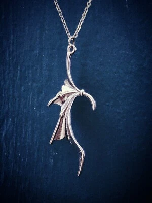 Alchemy Gothic Friendship Necklace Silver Bat Wing Vampire Half Heart Pendant - Image 1 of 2