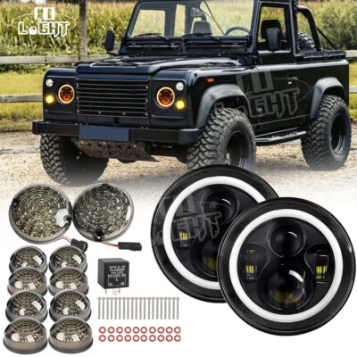 RHD Full Smoked LED Lights Kit for Land Rover Defender 200Tdi/300Tdi 90/110/130 - Image 1 of 4