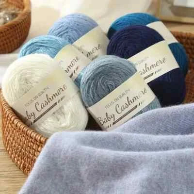 50g/roll Soft Wool Knitting Cashmere Long Thin Yarn Roll Mohair Wool Yarn DIY - Image 1 of 4