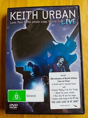 Keith Urban Love Pain & The Whole Crazy World Tour Live DVD Music Rock All Reg  - image 1 of 2