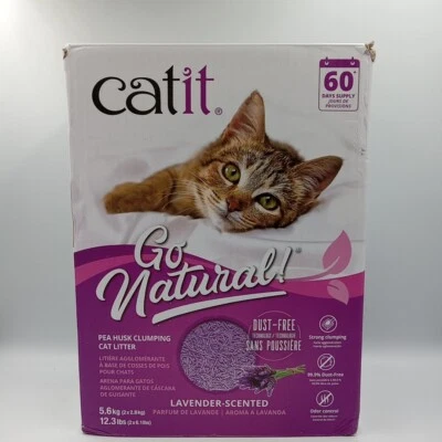 Go Natural! Arramo para gatos de vainas de guisantes 14L/5,6kg con lavanda... C2 Foto 1 de 4